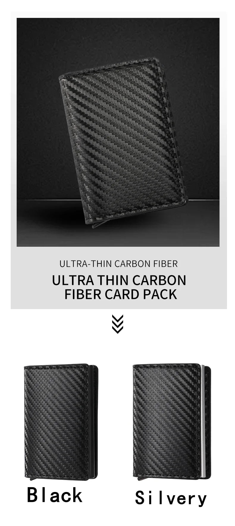 Carteira masculina de fibra de carbono